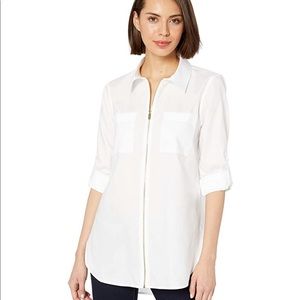 COPY - Calvin Klein roll sleeve tunic with zip front XL